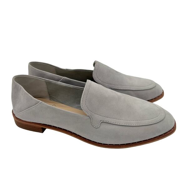 Vince Camuto Shoes - Vince Camuto Cretinian Micro Stud Academia Light Gray Suede Loafers 9.5